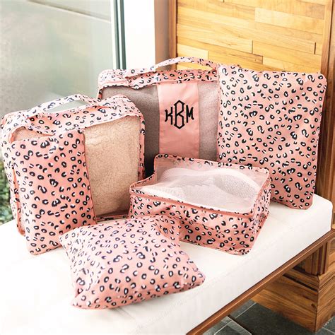 monogrammed packing bag set.